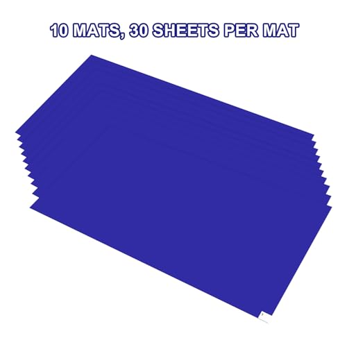 Image of uxcell 300pcs Adhesive /Sticky /Tacky Mats 18 inch x 36 inch, Case of 10 Mats, 30 Sheets Each, for Cleanroom, Warehouse, Laboratory, Capture Dirt and Dust, Blue