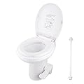 HeyJiaYu Camper Toilet, Rv Gravity Flush Toilet, 20" Taller Seating Height, Rv Toilets for Motorhome Caravan Travel, White