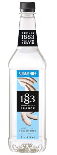 Image of 1883 Sugar Free Coconut Syrup for Drinks, Made in France, 1 Liter Plastic Bottle