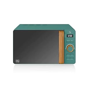 Swan 20L Nordic Digital LED Microwave, 6 Power Levels, Wood Effect Handle, Soft Touch Housing and Matte Finish, 800W…