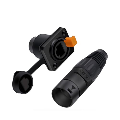 Conectores Ethernet RJ45 estancos con adaptador de panel IP65 y enchufes macho hembra 1
