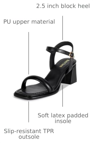 Image of Women's Chunky Block Heeled Sandals Open Toe Strappy Heel