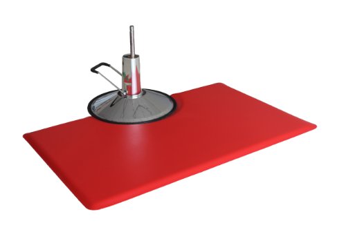 Red Rectangle 5'x3' 7/8" Thick Barber Salon Anti Fatigue Floor Mat Beauty Supplier