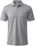 MAGCOMSEN Men's Polo Shirts Short Sleeve Dry Fit Moisture Wicking Athletic Polos Cause Classic Stylish Golf Collared Shirts Lightgrey
