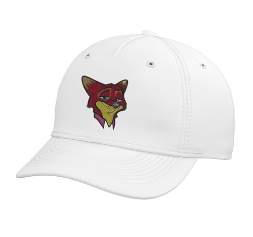 Disney Zootopia 2 Nick Wilde Big Face Halloween Costume Adjustable Embroidered Baseball Hat, White
