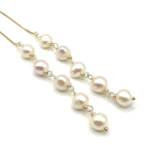 Boucles d'oreilles perles blanches hypoallergéniques en vermeil italien durable - 8