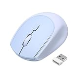 YUNZII C2 Drahtlose Gaming-Maus, 2,4 GHz Silikon-Lautlose Funkmaus, 3 Verstellbare DPI, 1600 DPI Tracking, Ergonomisch für Laptop/PC/Mac (Blau)