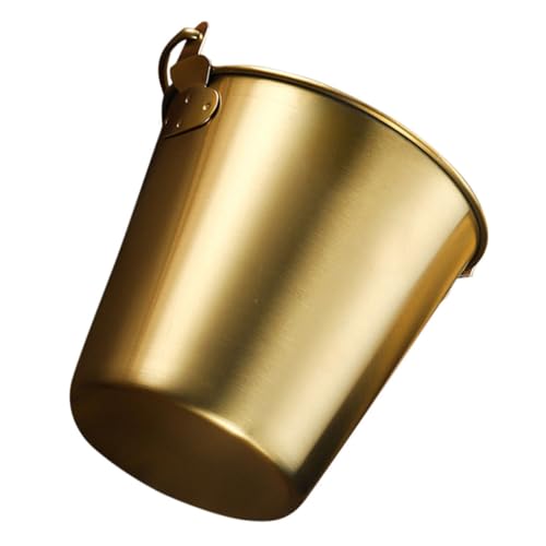 DINHEAROM Stainless Steel Fried Chicken Bucket Handle Creative American Snack Storage Container for Fries Ice Portable Food Holder for Restaurants and Parties