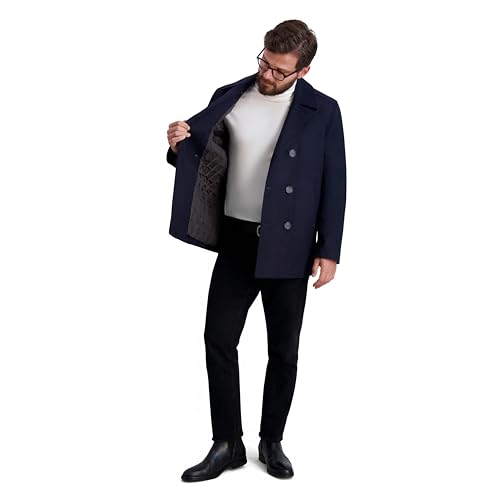 Image of Nautica Men's Wool Blend Peacoat - Double-Breasted Winter Coat, Regular, Big & Tall Sizes