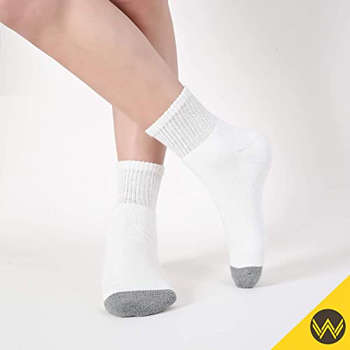 WANDER Men's Athletic Ankle Socks 3/8 Pairs Thick Cushion Running Socks for Men&Women Cotton Socks 6-9/9-12/12-154