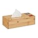 Produktbild Relaxdays Tuchspender mit Deckel, für Bad & Büro, mit 2 Fächern, modern, Bambus Organizer, HBT 9 x 30,5 x 14,5 cm, Natur, 1 Stück