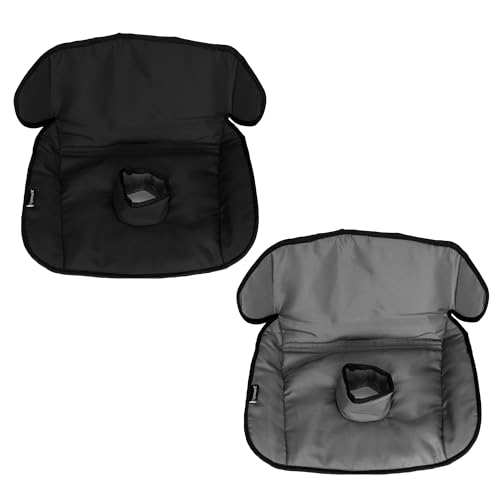 Lynmark® 2x Potty Training Car Seat Protector Cover- Waterproof Soft Piddle Pads for Toddlers, Baby Carseat- Travel-Friendly Machine Washable Liner Mat for Spills, Nappy Leaks, Accident - Grey & Black