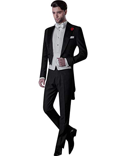 Costume de cérémonie tailcoat homme coupe slim fit ajustée sans un pli