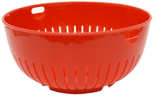 Hutzler Mini Food Colander Strainer, 6.25 Inch Diameter, BPA Free (Red)