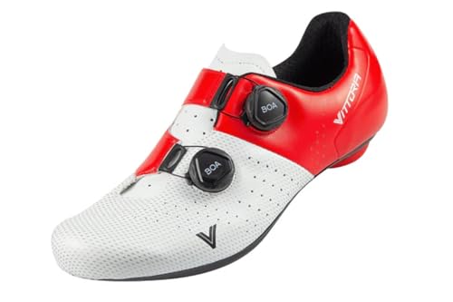 Vittoria 2023 Veloce Performance Road Shoes, White/Red (White/Red, us_Footwear_Size_System, Adult, Men, Numeric, Medium, Numeric_8)
