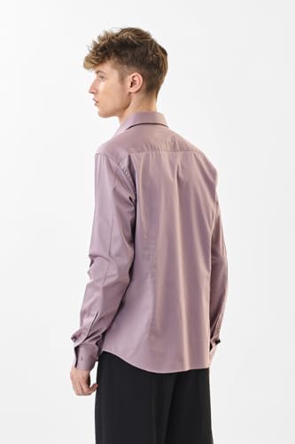 Image of SNITCH Men Formal Shirt | Slim Fit Full Sleeve Classic Collar Solid Pattern | Premium Cotton Blend & Breathable Fabric for Office