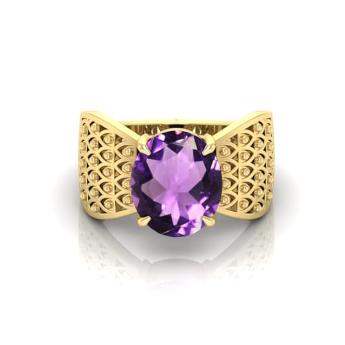 Bague améthyste naturelle 12 carats en or plaqué d'exception