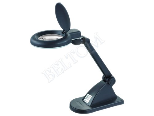 Beltom® Lampada con Lente d'Ingrandimento da Tavolo 3 + 12 DIOTTRIE con Neon Luce Bianca per Estetista, ESTETICA, Laboratorio E LAVORI di PRECISIONE - Nero