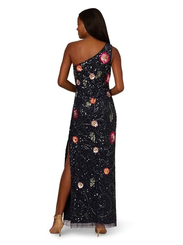 Adrianna Papell Women's One Shoulder Bead Dress2