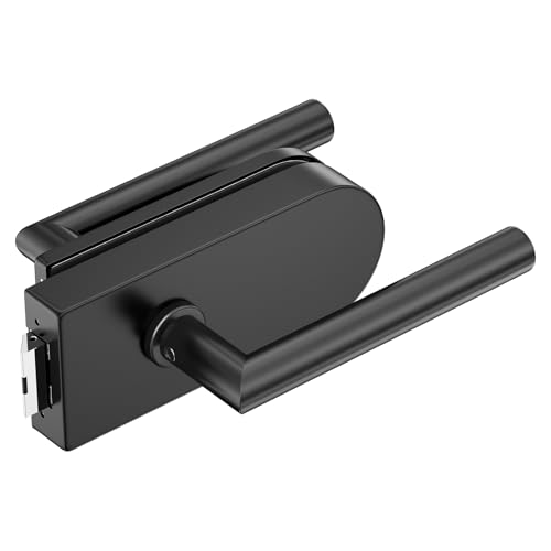 Glastürbeschlag mit Drücker OL unverschließbar 812 mm ESG schwarz matt