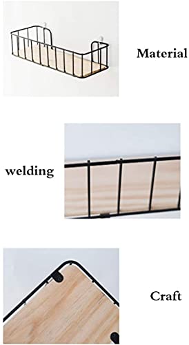 HJW Praktische opbergrek Thuis drijvende wandplank, metalen houten display opbergrek voor fotolijst boek plantenpot woonkamer slaapkamer badkamer balkon accessoires 1Huiyang-01020, klein - Image 4