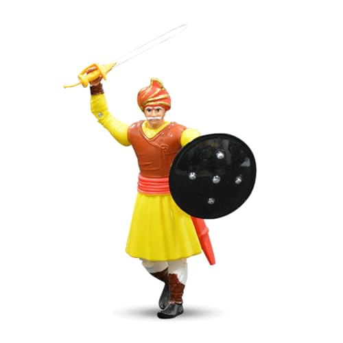 Image of Swarajyache Shiledar - The True Super Hero - 6 Inch Tall Action Figure with Accessories (Subhedar - Old, Yellow)