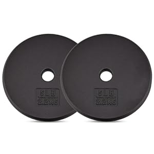 Yes4All Standard 1″ Cast Iron Weight Plate – Ideal for Strength Training – Multiple Weight: 5LB to 25LB (Single & Set of 4)