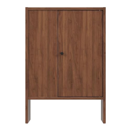 Image of Wakefit Engineered Wood Cabinet | 1 Year Warranty | Storage Cabinet for Home Kitchen Living Room | 1 Closed Compartment | Almeida - Columbian Walnut