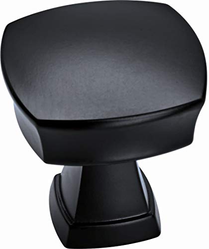 Amerock | Cabinet Knob | Flat Black | 1-1/4 inch (32 mm) Length | Stature | 10 Pack | Drawer Knob | Cabinet Hardware
