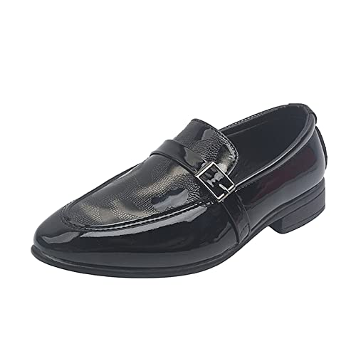 Summer and Autumn Fashion Boys Casual Leather Shoes Solid Color Lace Up Pointed Lace Up Dress Shoes Jelly Shoes