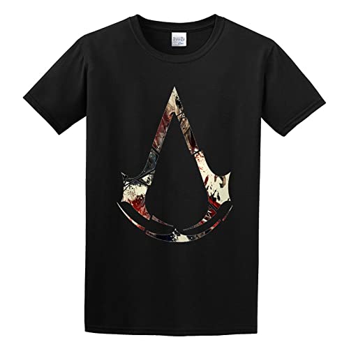 capeclain Assassins Creed Unisex 100% Cotton Short-Sleeve T-Shirts Black XXL