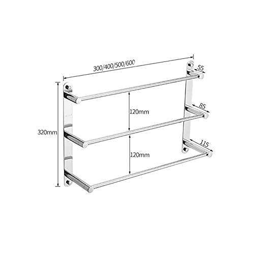 Barre à serviettes chrome de 40 cm pour optimiser une petite douche