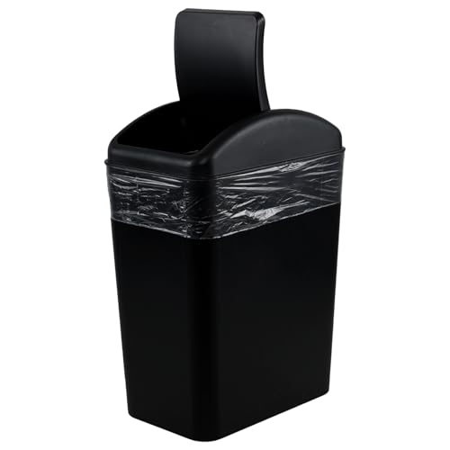 Poubelle de cuisine 20l fine anti odeur plastique noir couvercle basculant