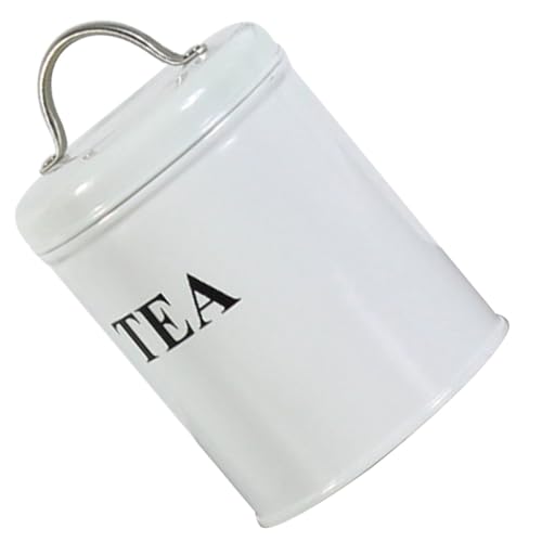 VALICLUD Recipiente Hermético para Almacenamiento de Té a Granel Lata Metálica Blanca Estilo Nórdico Frasco Anti Humedad para Café Azúcar y Leche Polvo Bote de Cocina Multifuncional