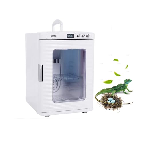 爬虫類インキュベーター 25L 自動孵卵器 30-40枚入卵OK 飼育ケース 精密温度調節冷却・加熱機能 両生類・爬虫類 科学実験室用 子供教育用 家庭用カメ/ヘビ/トカゲ/カメレオン/昆虫卵繁殖孵化 恒温 スマート (ホワイト)