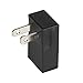 Polarized L Type Adapter (2-Prong), Vertical Right Angled Down Angle AC Adapter for USA Outlet, High Heat Resistant 2Pin Plug