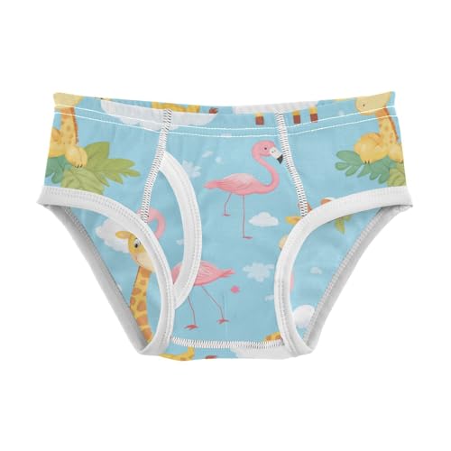 Wusikd Cute Giraffes Clouds Boys' Underwear Cotton Pink Flamingos Boys Briefs Soft Toddler Underwear 2T - Main Image