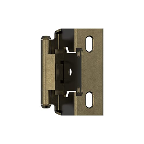 Image of Amerock 1 Pair 1 /2 inch Overlay Burnished Brass Full Wrap Cabinet Hinge