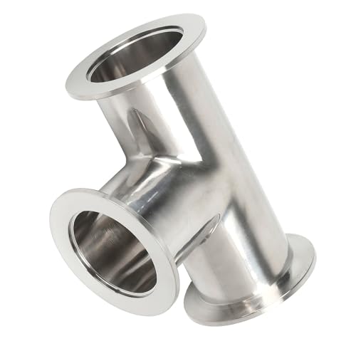 Image of QiiMii Vacuum Fittings - KF-50 Tri Clamp Tee 3 Way Stainless Steel SS304