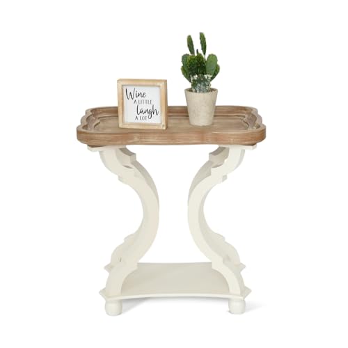 Kinquat French Provincial Furniture, French Country Nightstand, French Country Side Table, French Country Accent Table for Living Room Dining Room Bedroom, Small Space.(Brown and Beige)