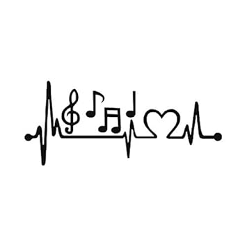 ISEE 360® Music Notes Heartbeat Styling Vinyl Sticker Creative Car  Accessories Body Black 21.50 X 8.30 cm : Amazon.in: Car & Motorbike
