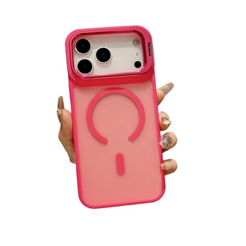 Coque anti-traces iPhone 14 Pro Max compatible MagSafe avec support de table rose