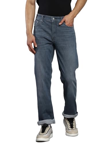 Image of Calvin Klein Dark Tone Polyester Cotton Skinny Fit Men's Jeans