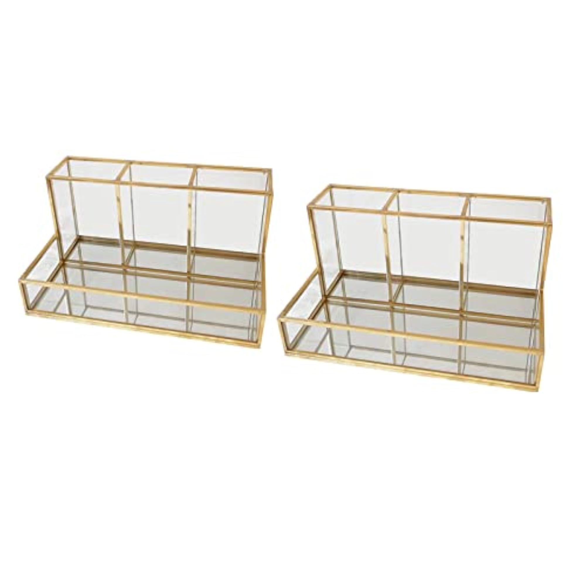 2Pcs Cosmetic Case Jewelry Organizer Holder