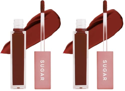 Image of SUGAR Cosmetics Mettle Matte Liquid Lipstick For Women | Highly Pigmented | Transferproof & Long Lasting |7Ml - 11 Rigel (Rusty Orange) (Pack of 2)