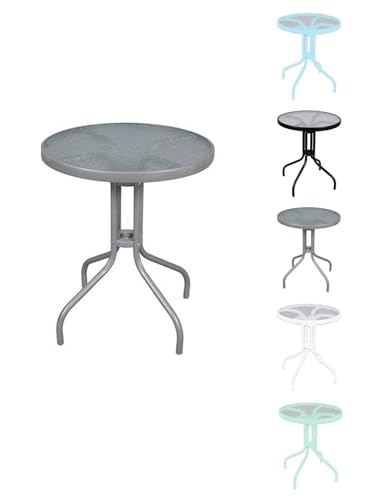 Jardin202 Mesa de Cristal Redonda con Base