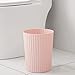 JiatuA Small Trash Can Plastic Wastebasket Round Garbage Container Bin for Bathroom, Kitchen, Bedroom, Home Office, College Dorm, Pink