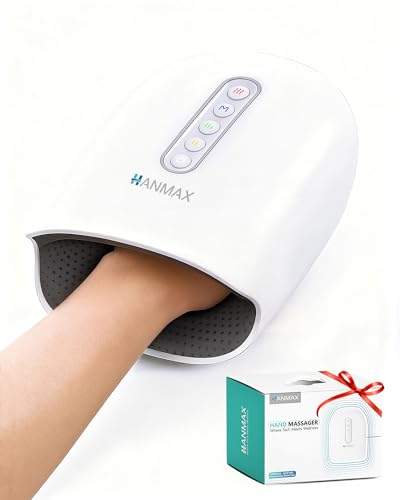 HANMAX Hand Massager with Heat and Compression - for Arthritis & Carpal Tunnel, Portable Gift for Women/Men