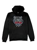 Kenzo Tiger Embroidered Black Pullover Hoodie (US, Alpha, Medium, Regular, Regular, Black)