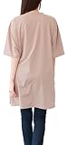 [スリーピング シープ] ゆったり ストレッチ コットン サイドスリット 半袖 ロング Tシャツ チュニック ワンピース ルームウェア 体型カバー ビッグシルエット オーバーサイズ ロンT ワンピ コットン マタニティ 無地 レディース aライン ひざ丈 シンプル M BigLong ラテ